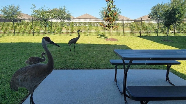 surrounding community with a patio area and a yard