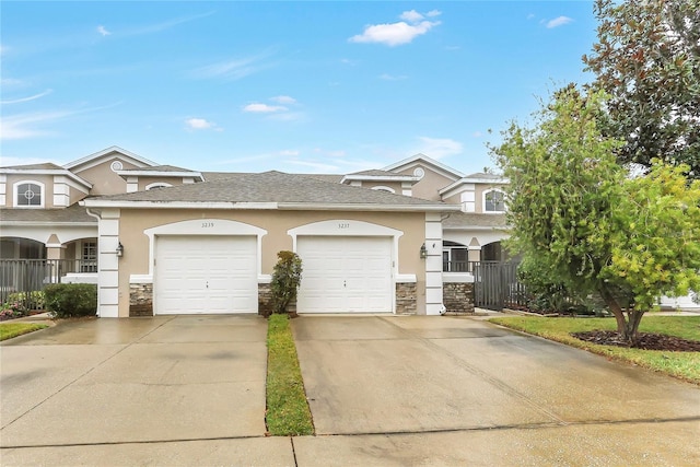 view of front of home with a garage