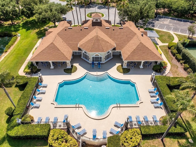 view of pool with a patio area