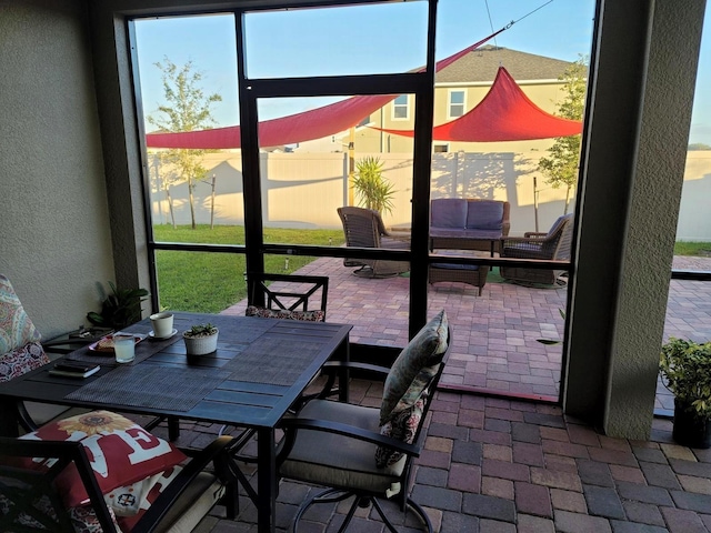 view of sunroom