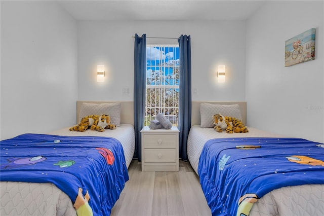 bedroom featuring light hardwood / wood-style floors