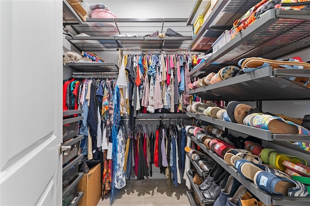 view of walk in closet