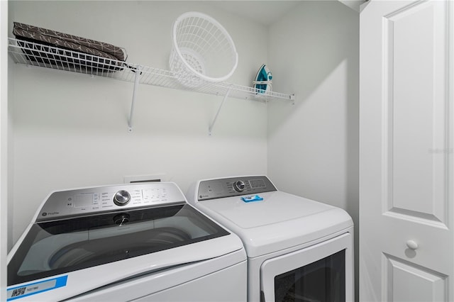 laundry area featuring washer and dryer