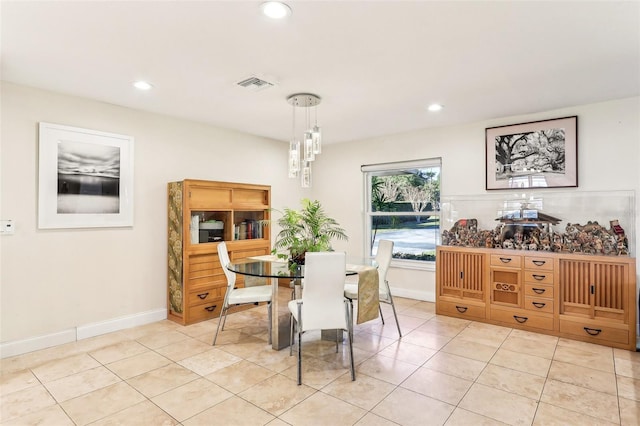 view of tiled dining room