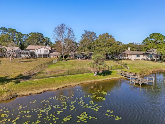 exterior space with a boat dock