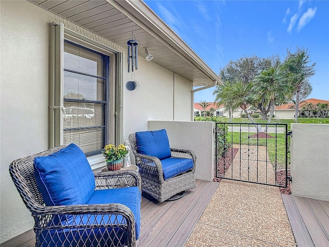 deck featuring fence