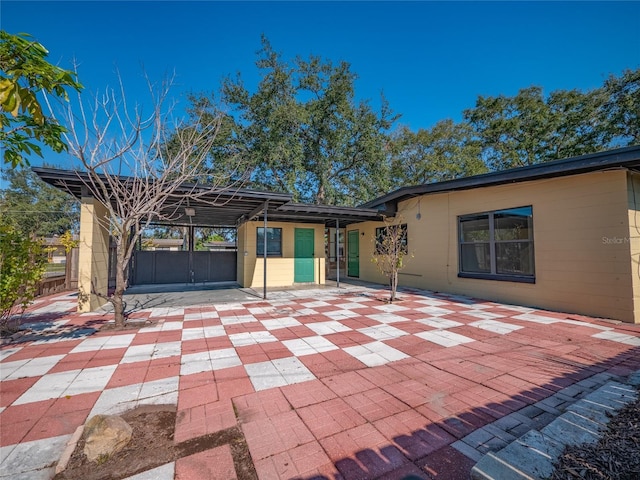 view of front facade featuring a patio area