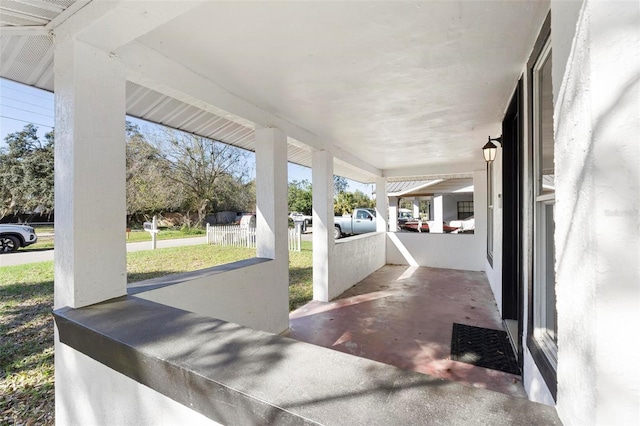 view of patio with a porch