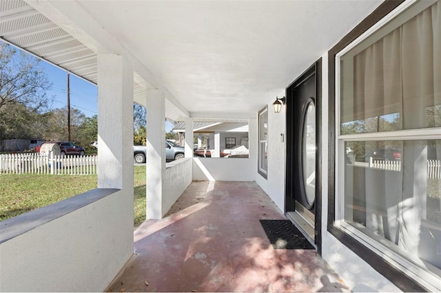 view of patio / terrace featuring covered porch