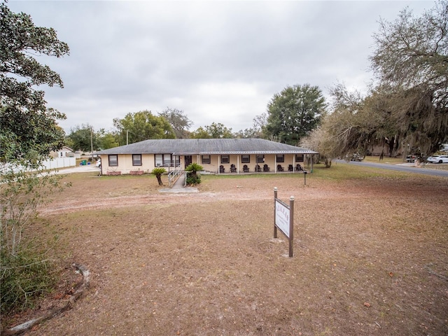 view of single story home