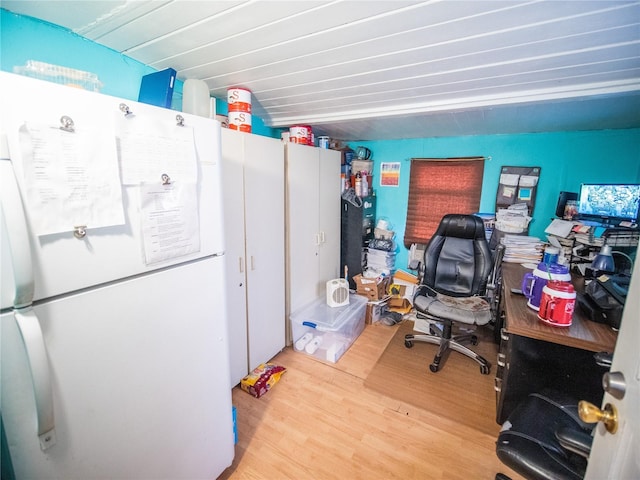 office area featuring hardwood / wood-style floors