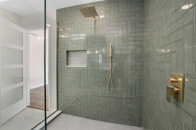 bathroom with a shower