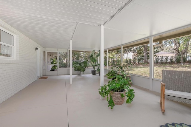 view of unfurnished sunroom