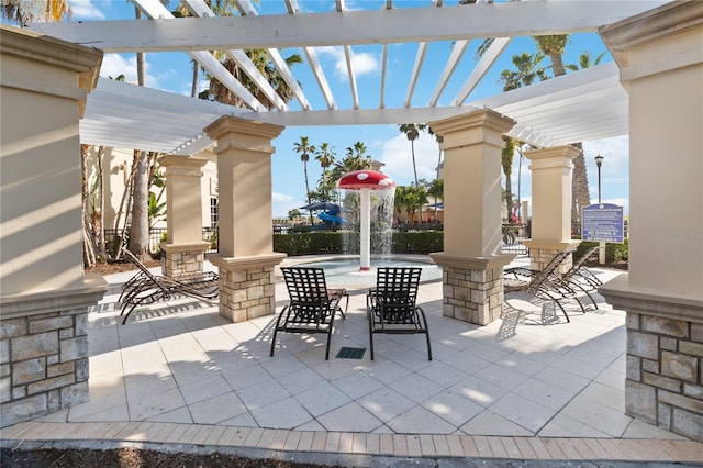 view of patio with a pergola