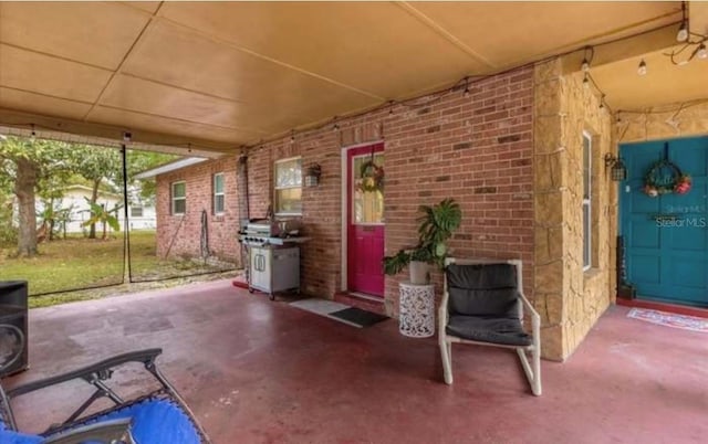 view of patio with area for grilling