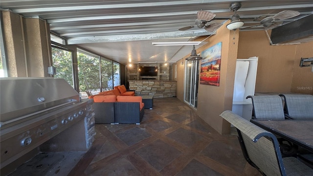 view of patio / terrace featuring ceiling fan