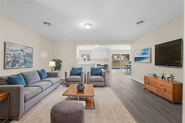 living room featuring hardwood / wood-style floors