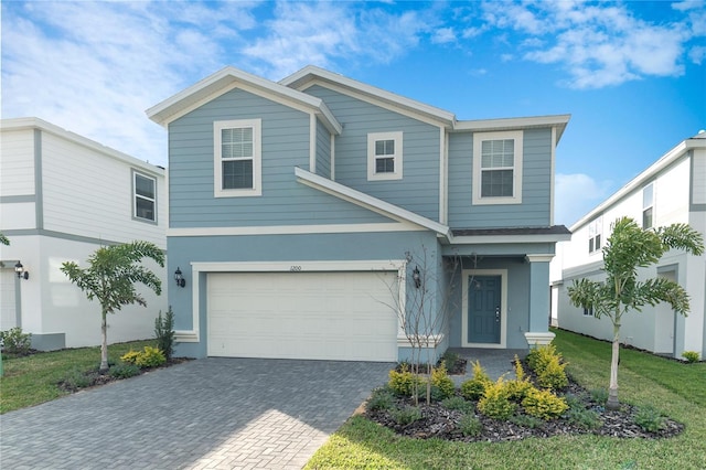 view of property with a garage