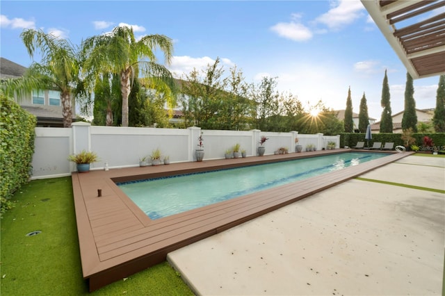 view of pool featuring a patio area