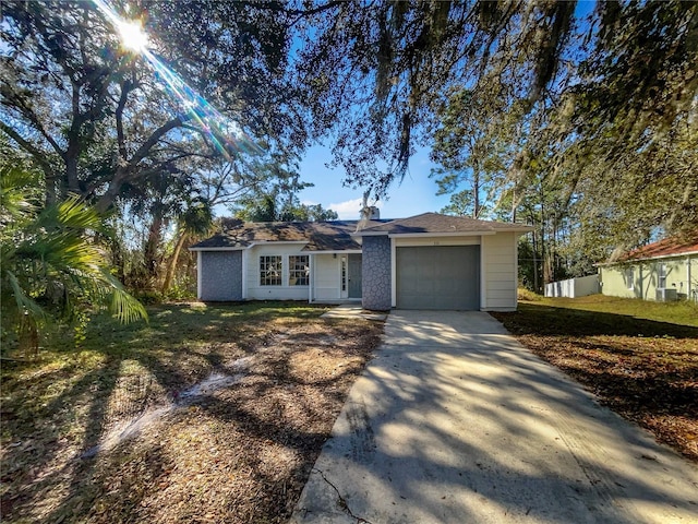 ranch-style house with a garage