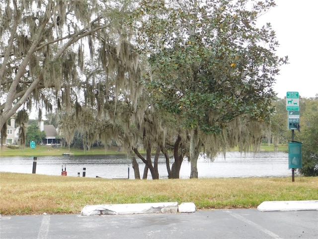 exterior space featuring a water view