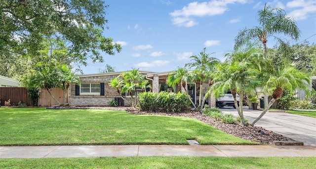 view of front of home with a front yard