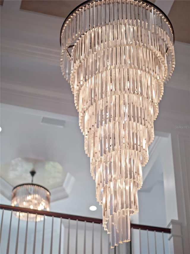 room details with a notable chandelier