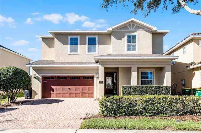 view of front facade with a garage