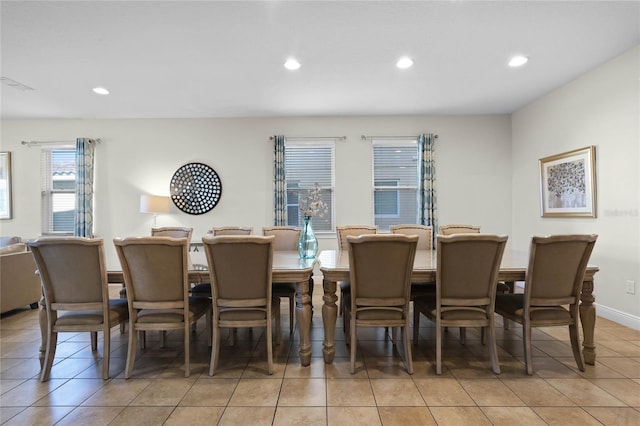 view of tiled dining space