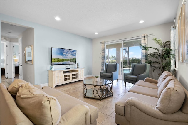 view of tiled living room