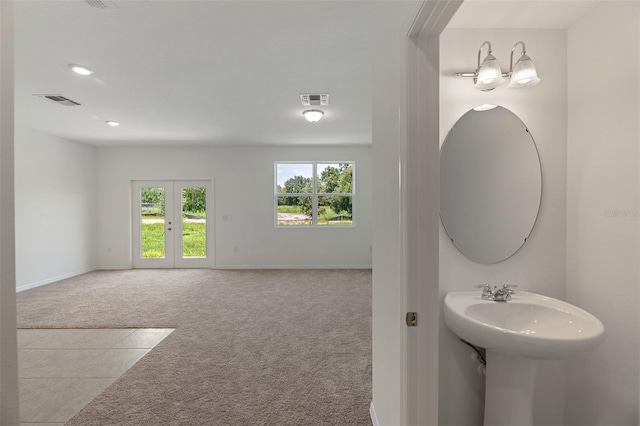 bathroom featuring french doors