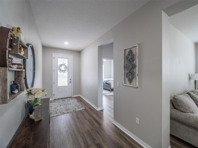 entrance foyer featuring dark hardwood / wood-style floors