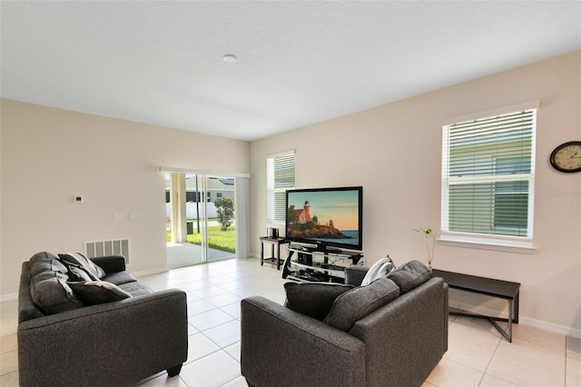 view of tiled living room