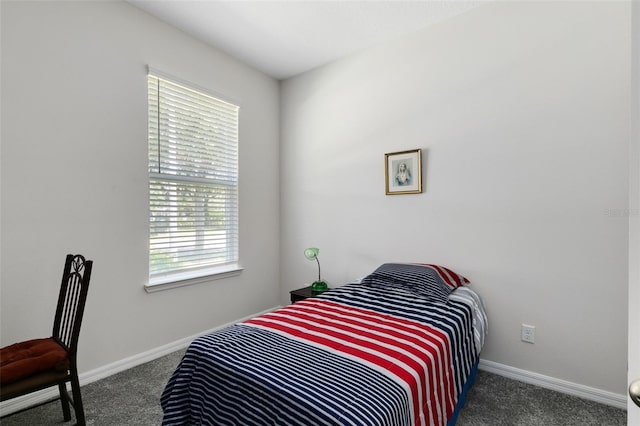 carpeted bedroom with multiple windows