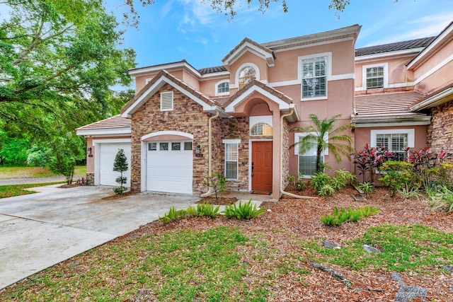 view of property with a garage