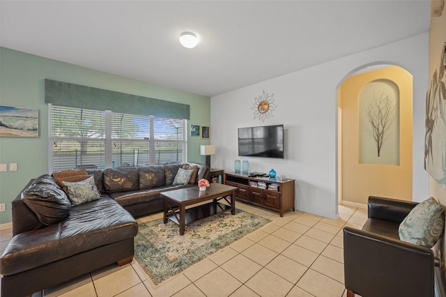 view of tiled living room