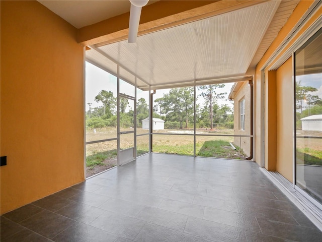 view of unfurnished sunroom