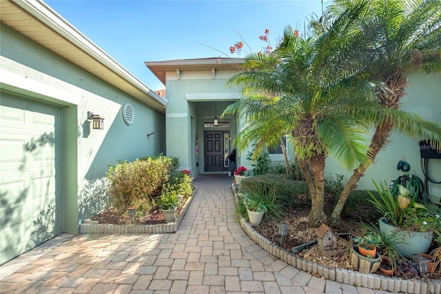 entrance to property with a garage