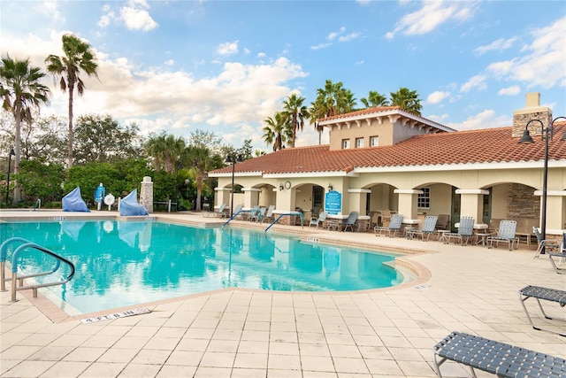 view of pool with a patio