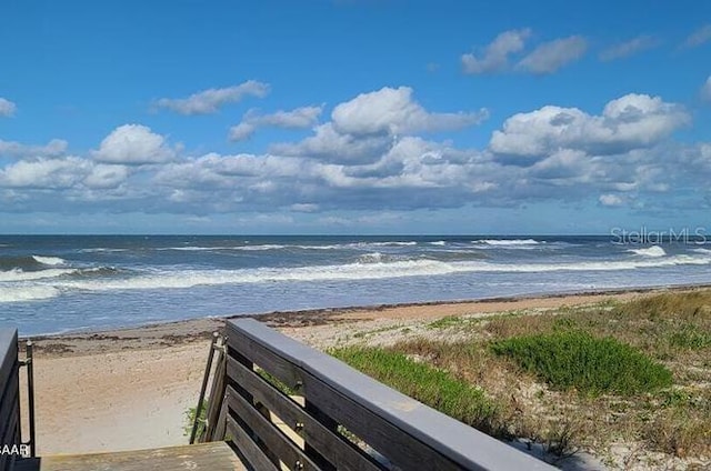 view of water feature featuring a view of the beach