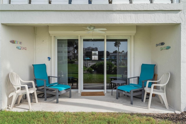 3663 S Atlantic Ave Unit 11D, New Smyrna Beach, FL 32169 - view of patio / terrace featuring ceiling fan