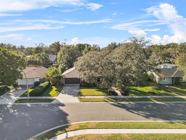 view of front of property with a front lawn