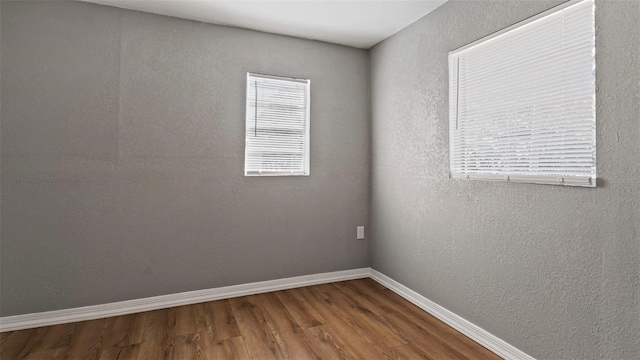 empty room featuring wood-type flooring and plenty of natural light