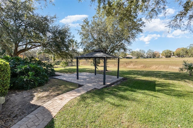 view of yard with a gazebo