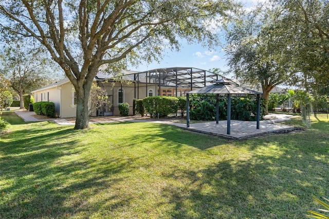 view of yard with a gazebo