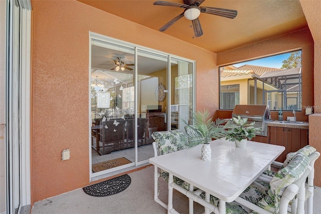 sunroom with sink