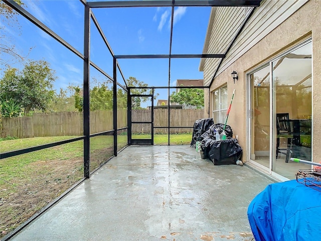 view of unfurnished sunroom