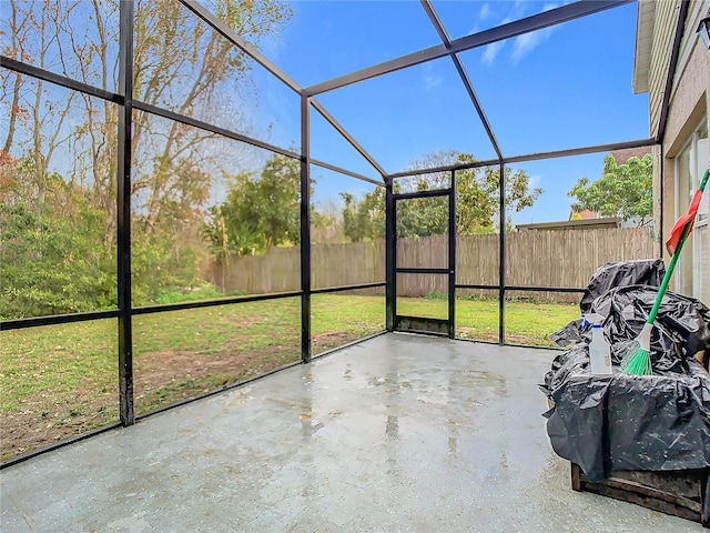 view of unfurnished sunroom