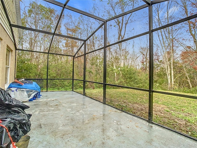 view of unfurnished sunroom