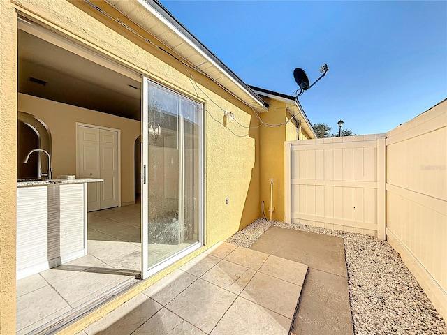 view of patio with sink